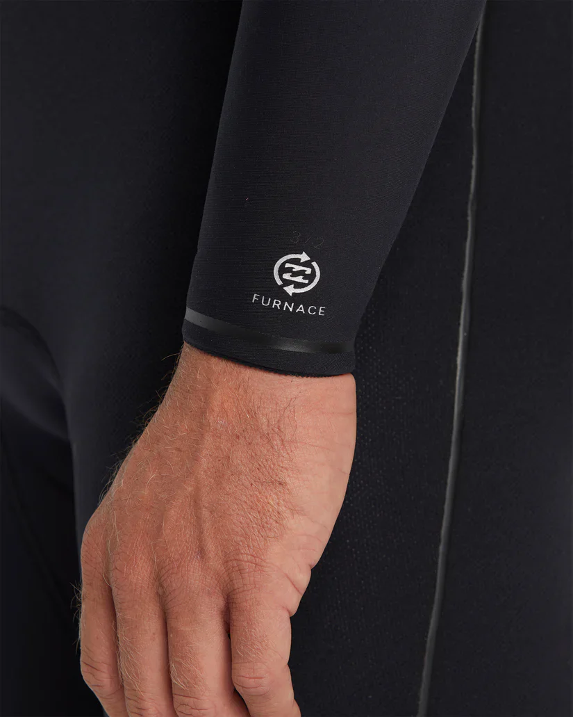Billabong Mens 4/3mm Furnace Natural Chest Zip Steamer Wetsuit - Black - Image 5